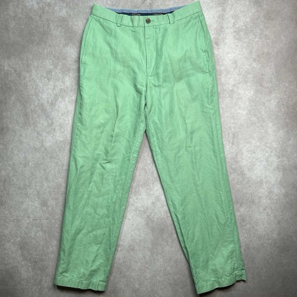 Brooks Brothers Other - Brooks Brothers Hudson Chino Pants 38x30 Green Linen Blend Tapered Spring Preppy